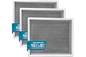 OMAEON Range Hood Filter Replacement Compatible with Broan Nutone 41F 97007696 – 3-Pack Charcoal Carbon & Aluminum Grease Combo – Fits Kenmore, Maytag, Jenn-Air – 10.5” x 8.75” Easy Install, Odor Removal