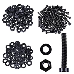 Pzsmocn 150 Pieces/50 Sets M8*60 mm Plastic Black