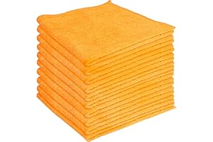 The Rag Factory CTRL+Z Microfiber Cleaning Cloth - Super Absorbent 10 Pack for Efficient and Scratch-Free Cleaning - Ideal for All Cleaning Supplies Needs (16x16 Orange)