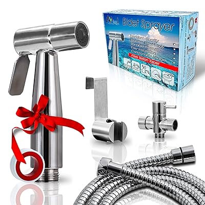 AVAbay Personal Hygiene Handheld Bidet Set-Cloth Diaper Sprayer-Baby Shower Spray Attachment-Premium Water Shattaf Sprayer-Extended 60" Hose-High Pressure/No Leaks-Stainless Steel Bedit Cleaner