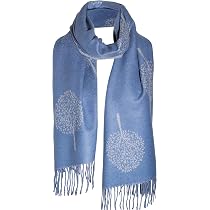 BLUE GREY LUXURY CASHMERE SCARF 
