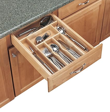 Rev A Shelf Tall Wood Cutlery Tray Insert Small Natural Amazon