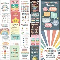 22 PCS Calming Corner Posters - Mental Health Bulletin Board Set With PET Film