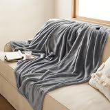 Bedsure Fleece Throw Blanket 150x200 cm Silver Grey Microfibre Cozy Soft view 5