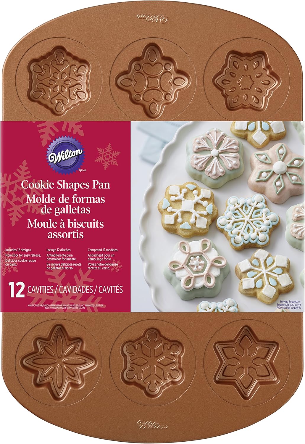 Wilton Non Stick 12 Cavity StarSnowflakeGingerbread Man Cookie Sheet