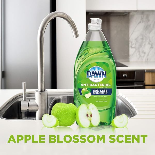 DAWN ULTRA ANTIBACTERIAL HAND SOAP, DISHWASHING LIQUID DISH SOAP, APPLE BLOSSOM SCENT, 19.4 FL OZ