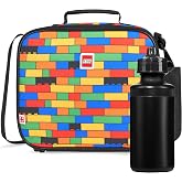 Get Trend Lego Kids Insulated Lunch Bag with Water Bottle, 2 Piece Set | Single Compartment Cooler Bag with 16.9 fl oz BPA-Free Water Bottle &amp; Mesh Pocket, Adjustable Straps, Gifts for Boys, Girls