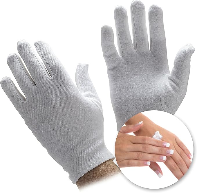 100 Cotton Dermatological Gloves for Moisturising/Softening Skin Care