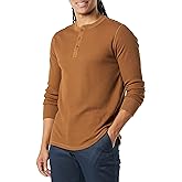 Amazon Essentials Henley Long Sleeve Shirts for Men, Regular-Fit Waffle