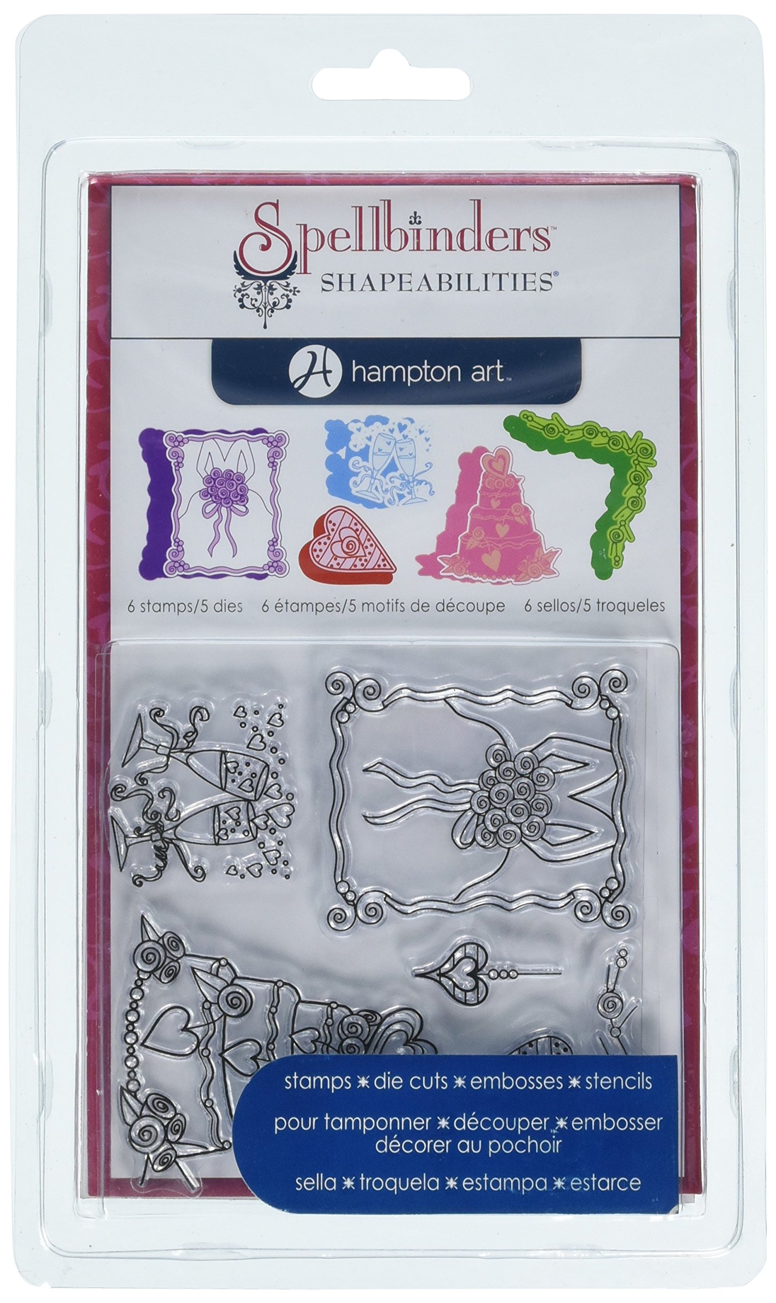 Stamp and Spellbinder Die Sets Hampton Art Wedding Clear Stamp and Die Set