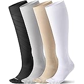 Bbfrey Seamless Moderate Compression Socks for Women & Men 15-20 mmHg - Knee High Support for Circulation, Fatigue Relief