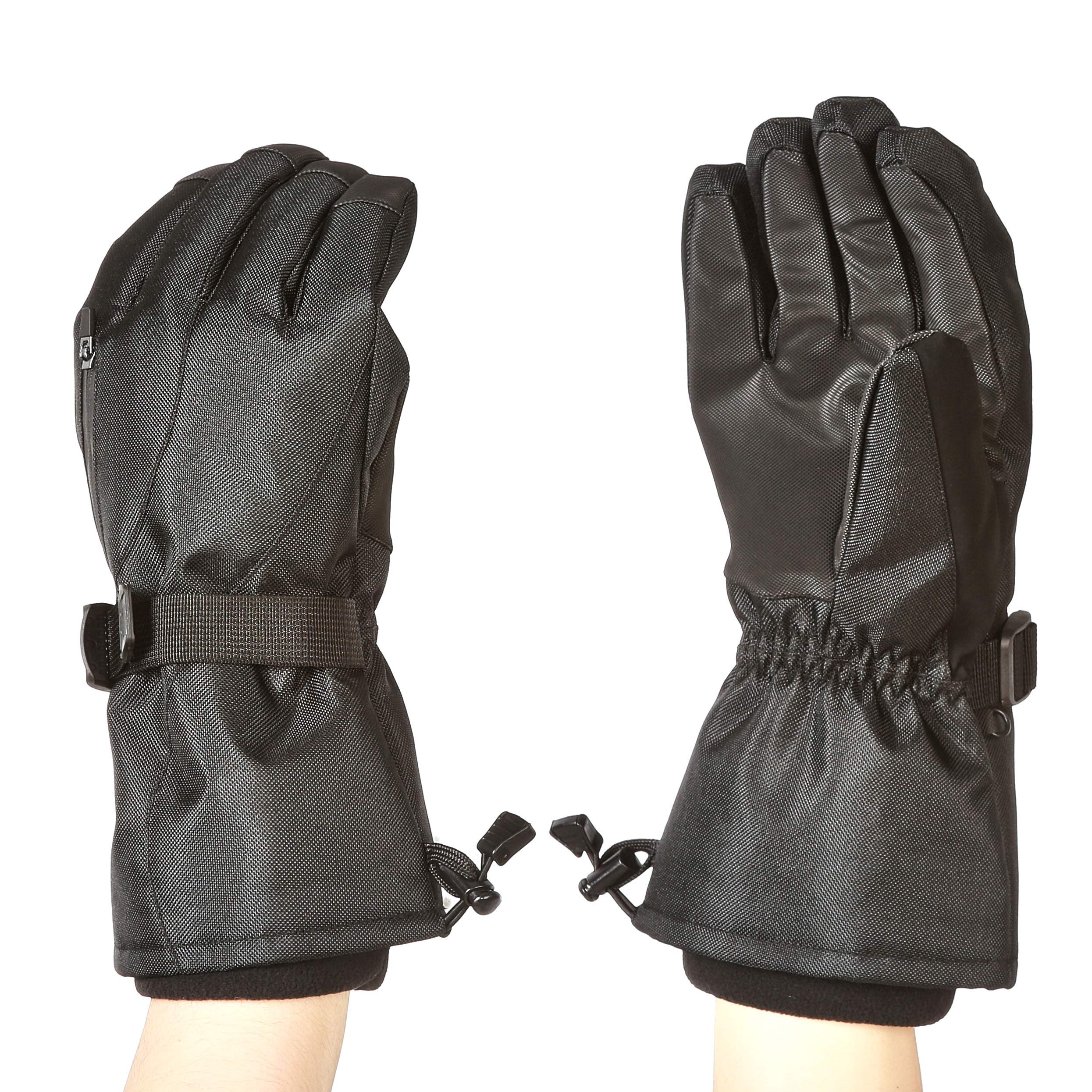 Amazon Basics Waterproof Snow Gloves, Black, XL