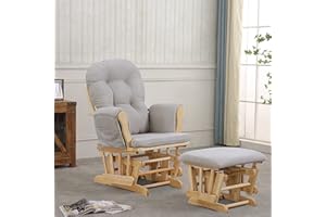 REJOICE HOME Atoll Glider with Ottoman (Natural/Light Grey)