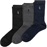 Polo Ralph Lauren boys Supersoft Dress Crew Socks - 3 Pair Pack - Soft Yarn and Stay Up Top