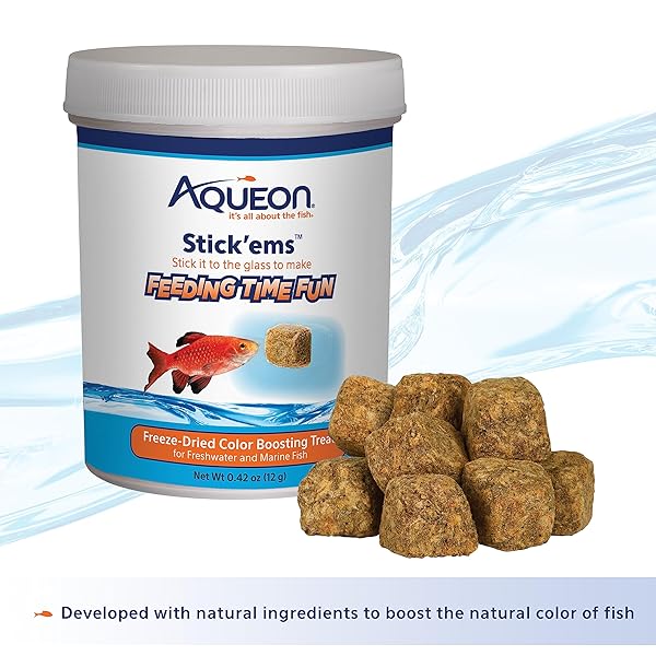 AQUEON STICK’EMS FREEZE-DRIED COLOR BOOSTING PET FISH TREAT , 0.42 OZ