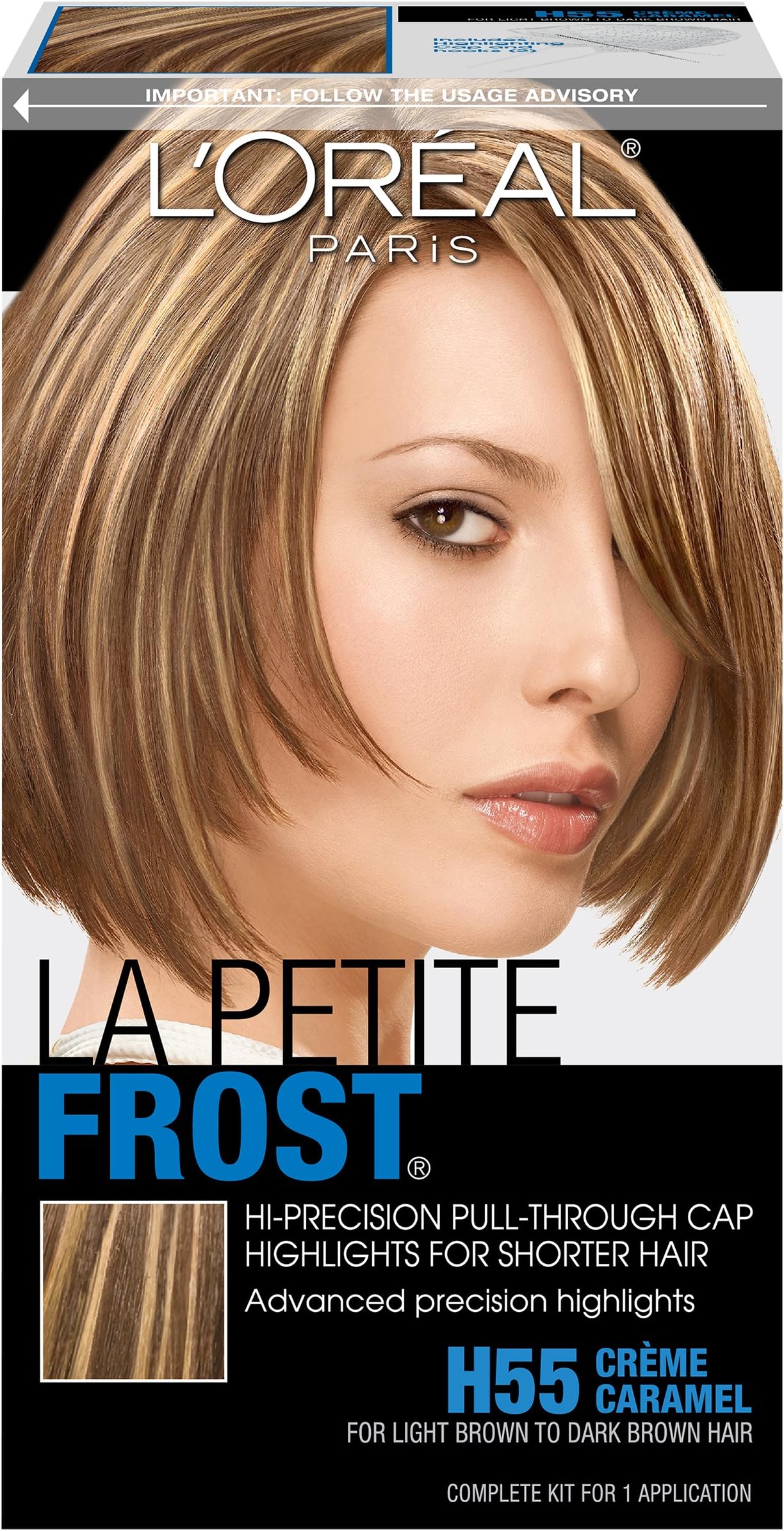 L'Oreal Paris Le Petite Frost Pull-Through Cap Highlights For Short Hair, H55 Creme Caramel