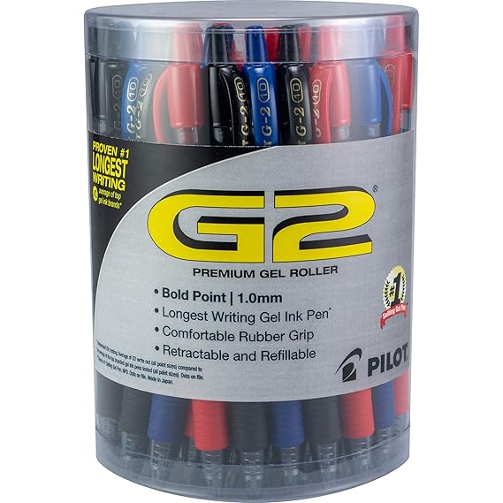 PILOT G2 Premium Refillable & Retractable Rolling Ball Gel Pens, Bold