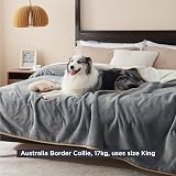 LE SURE Waterproof Fleece Blanket 274x218cm Reversible Grey view 6