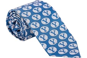 Desert Cactus Brigham Young University Neck Tie BYU Cougars 100% Polyester Necktie with Logo, Officially Licensed (Style B)