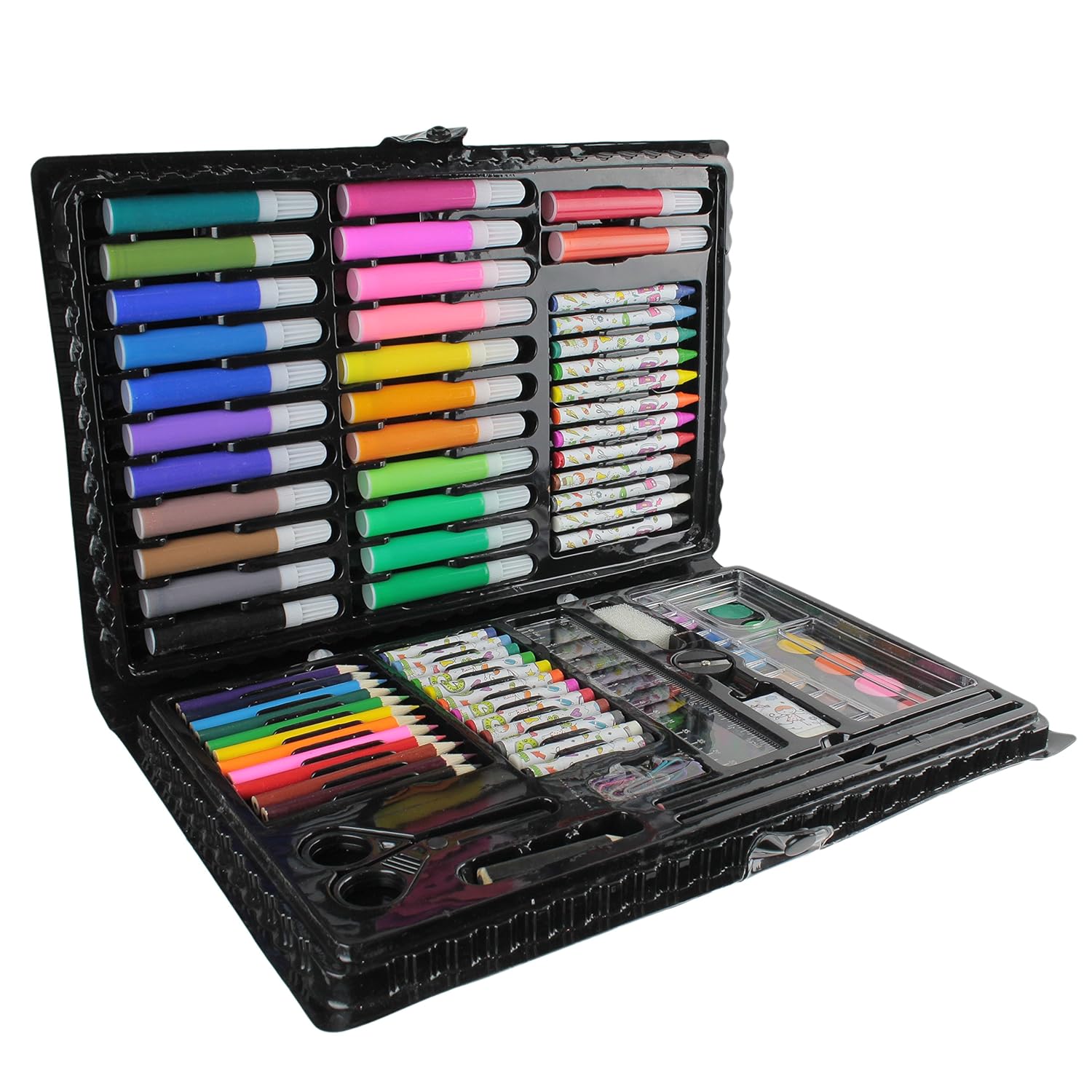 Malette de coloriage 86 pi¨ces feutres crayons de couleurs pastels peintures   l eau pinceau peinture Idéal loisirs créatifs Créateur de Génie