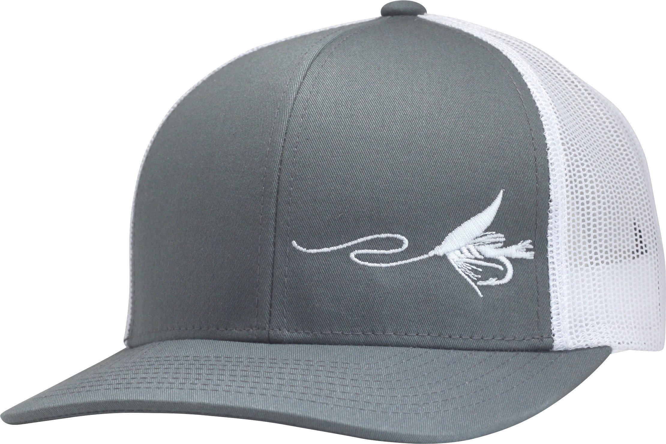 LINDO Trucker Hat Fly Fishing (Graphite/White) Pricepulse
