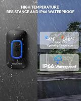 TECKNET Wireless Doorbell 2 Receivers 1300ft IP66 Waterproof 60 Chimes RGB view 8