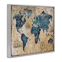 Stupell Industries Vintage Abstract World Map