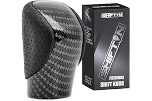 SHIFTIN Gear Shift Knob Shifter for Lexus ES GS GX is NX RC RX 200t 300 350 3450h 450hL 350L (Punched Black Leather/Carbon Pattern)
