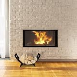 Relaxdays Metal Firewood Holder Large Modern Indoor Log Storage Rack Black view 2