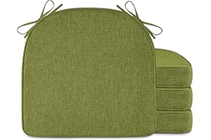 AddGrace Kitchen Chair Cushions Set of 4 Non-Slip Dining Chair Cushions with Machine Washable Cover Indoor D-Shaped Kitchen S