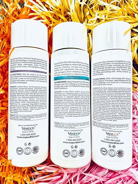 VANIDOX INTENSIVE COLOR-TREATED HAIR REPAIR SET FOR DAMAGED HAIR – MOISTURIZES, FORTIFIES, RESTORES, MADE IN USA (PACK OF 3 – 8.5OZ)