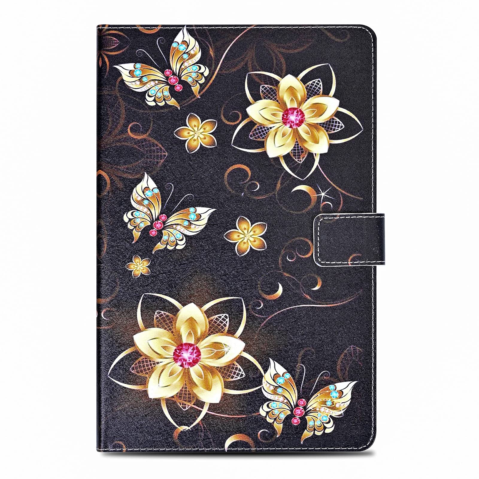Auslbin Case für iPad 9.7 Zoll 2017/2018, iPad Air / Air 2 / iPad Pro 9.7 Magnetic Stand PU Leather Case - Gold butterfly