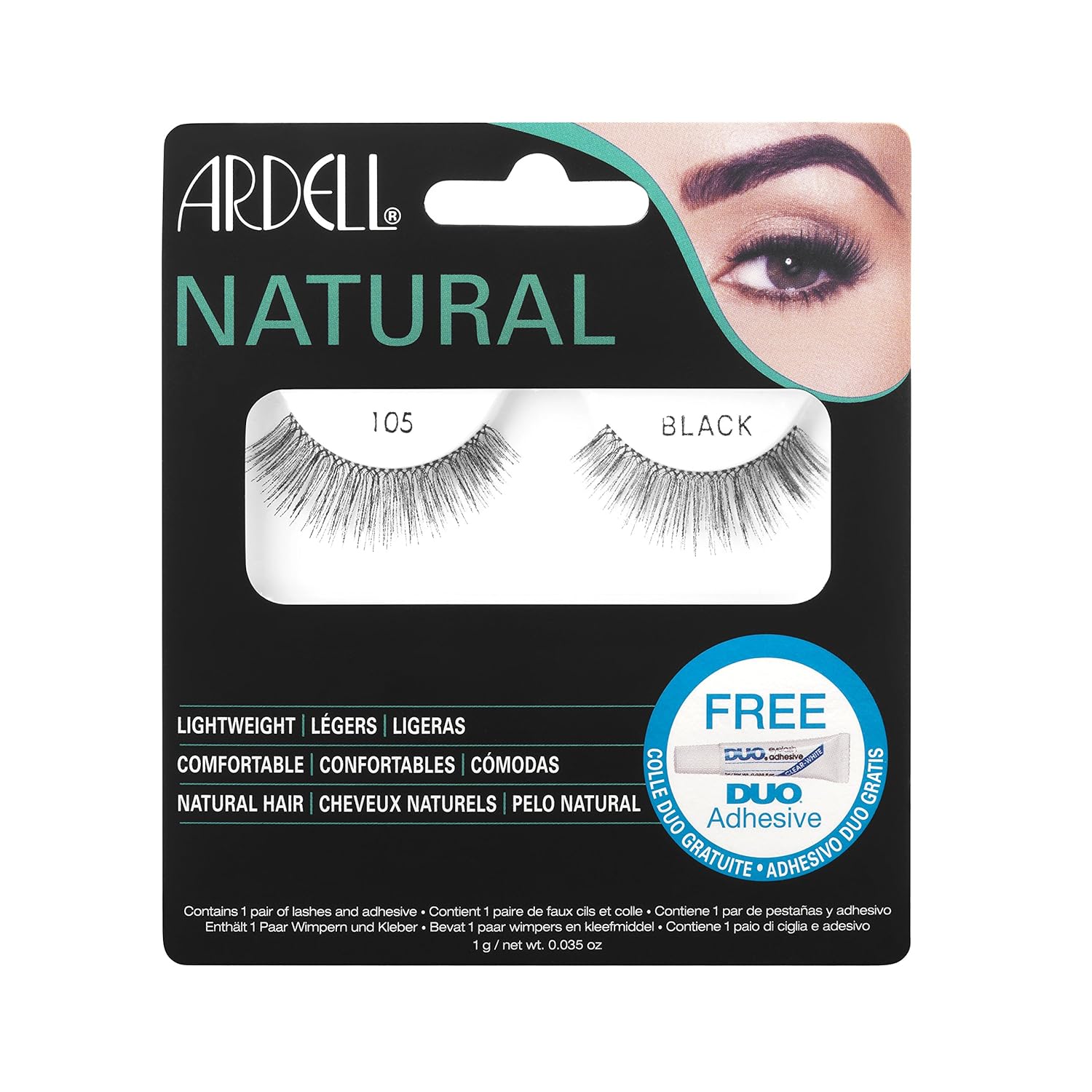 Ardell Fashion Lashes, 105 Black, 1 Pair (Pack of 3)