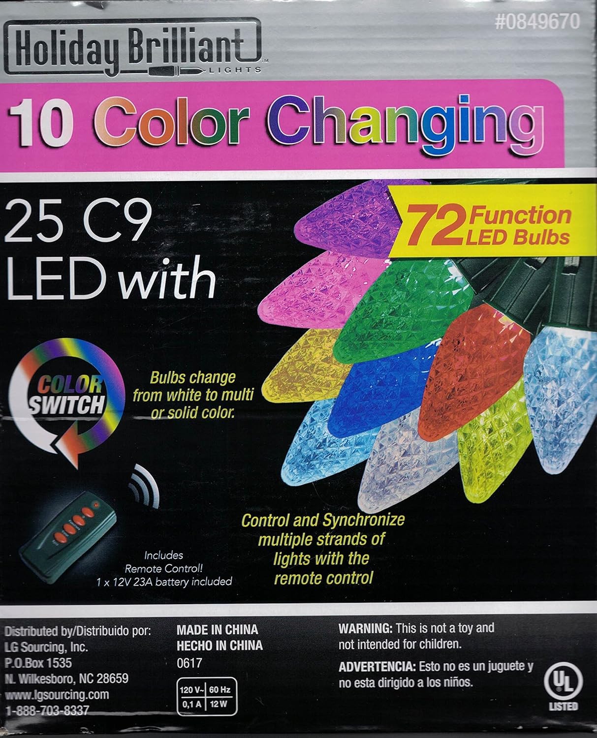 Amazon.com : 25-Count 24-ft Multi-Function (Color Lights) Multicolor C9 Led  Plug-in Indoor/Outdoor Christmas String Lights ENERGY STAR : Garden &  Outdoor