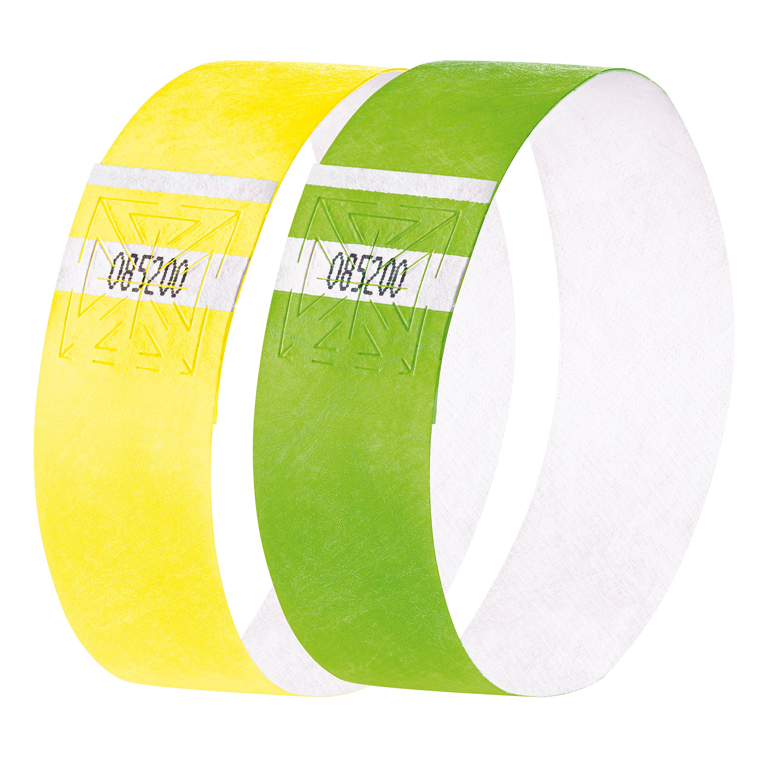 SIGEL EB219 Event Wristband, soft, 25.5 x 2.5 cm, flourescent Yellow and Green, 120 Pieces
