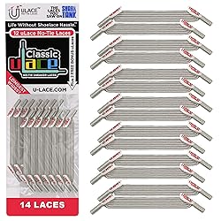 uLace Classic No Tie Shoelaces - Metallic Silver
