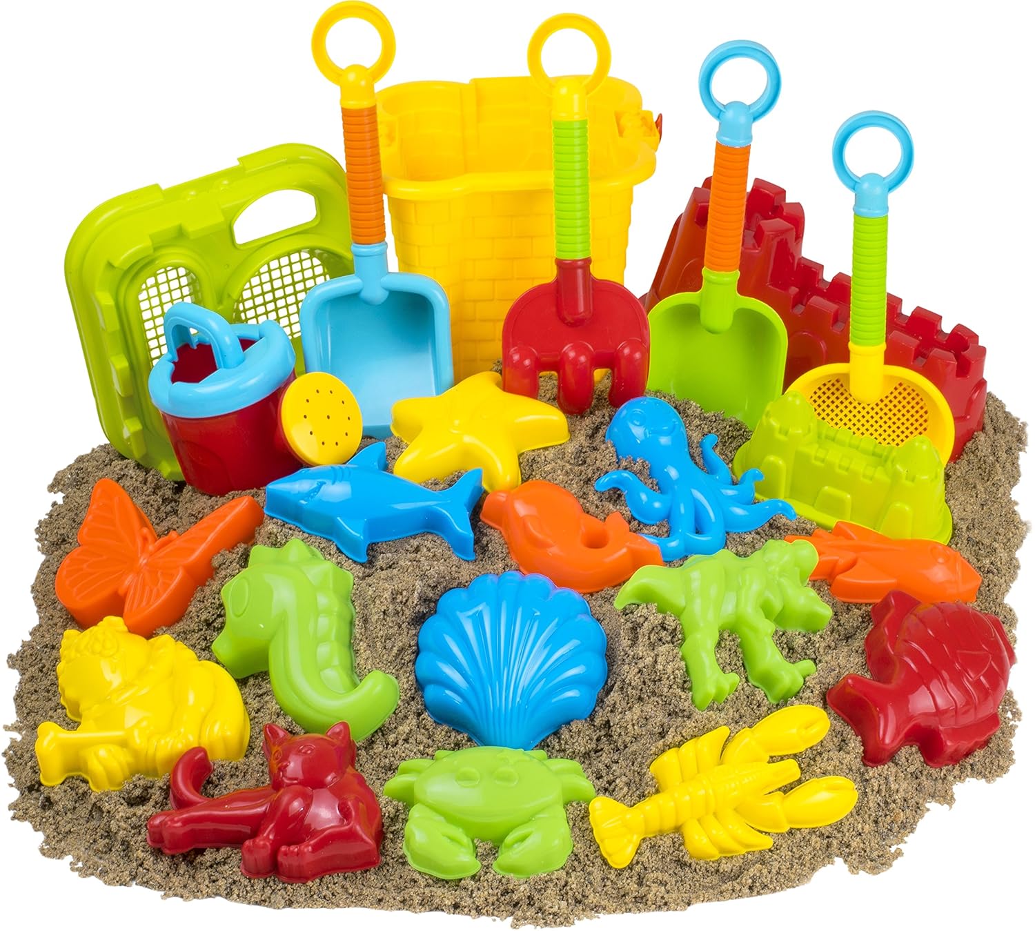 23 pc Kids Beach Toys Set Sandbox Sand Sifter Molds Shovels Castle NEW