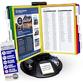 Ultimate Office AdjustaView Supply Base Desk Reference Display Organizer CL | 5 Adjustable Viewing Angles PLUS Functional Supply Storage Base, 10 Letter Size EZ-Load Color Pockets, Easy No Tool Assembly