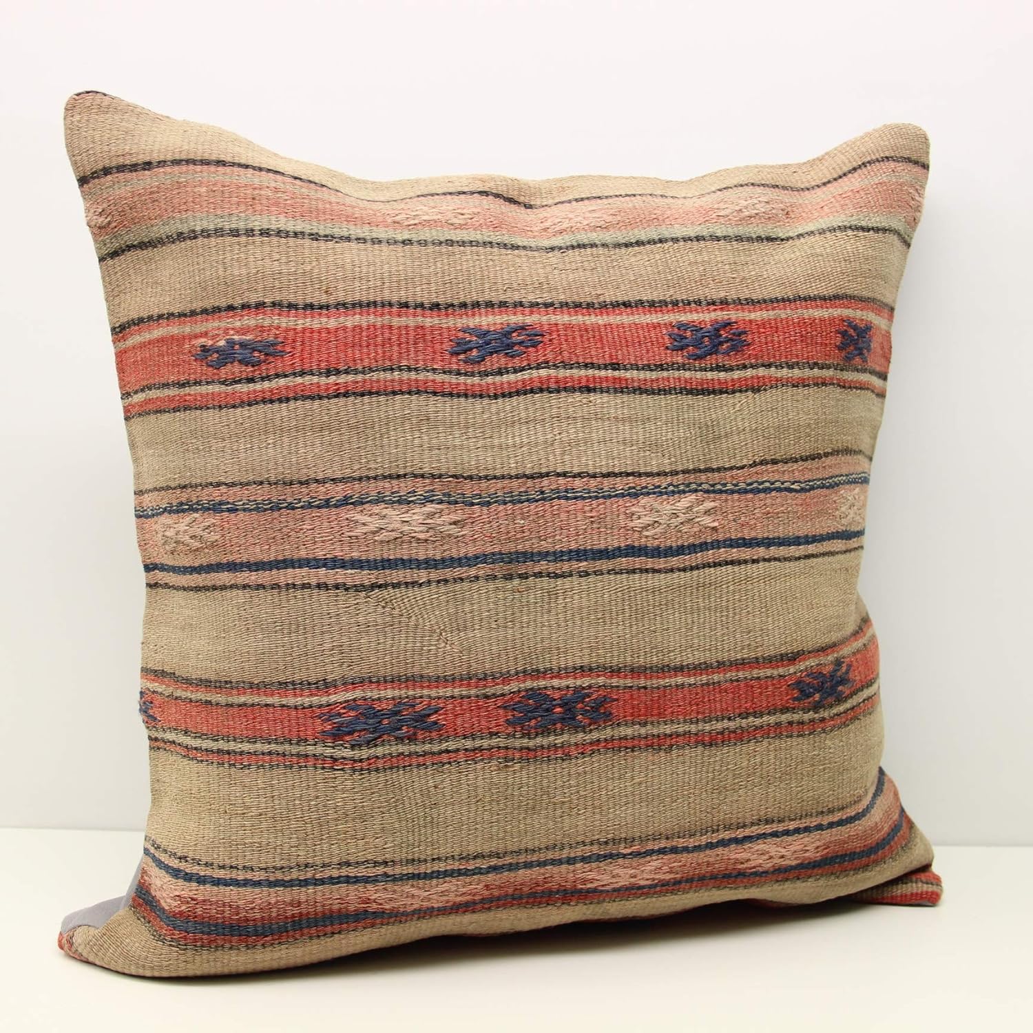 King size Kilim pillow 24x24 inch (60x60 cm) Nautical