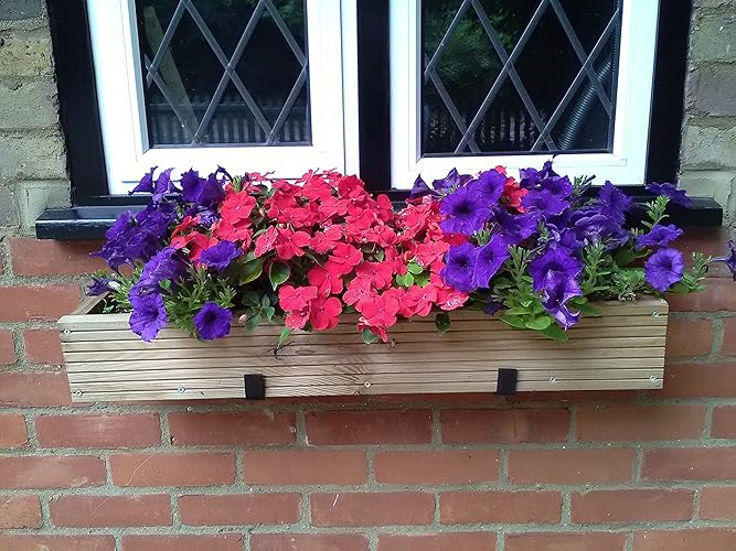 80cm Wooden Window Box with Brackets Amazon.co.uk Handmade