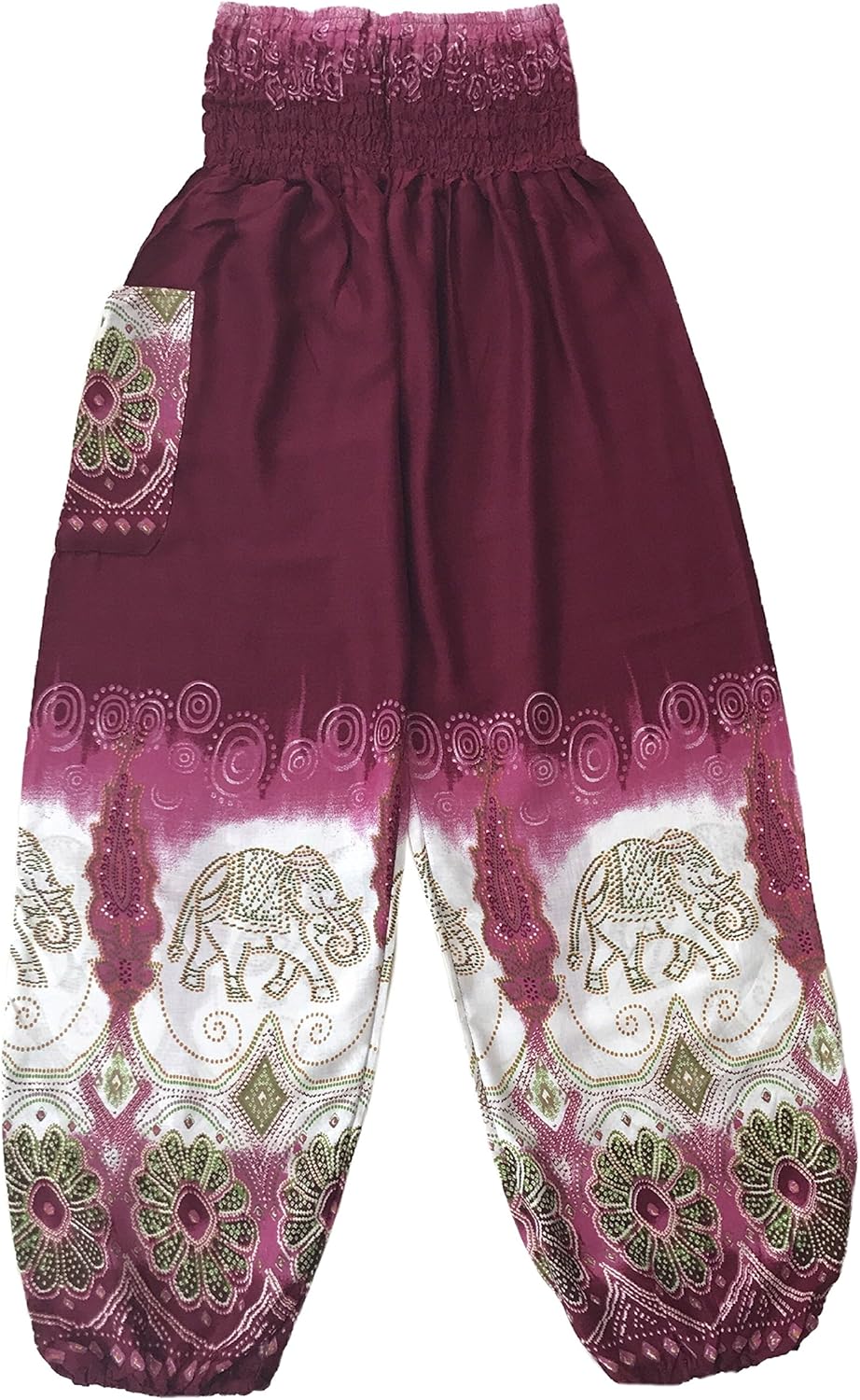 Ladies Bali Pants Baggy Harem Pants One Size (Burgundy) Fashion