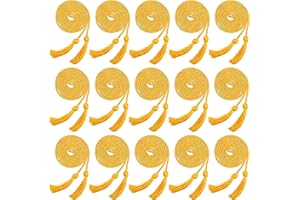 Rcanedny 15 Pieces Graduation Honor Cord Braided Honor Cords with Tassels for Graduation Students (Yellow)