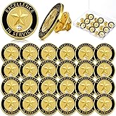 Dingion 24 Pcs Employee of The Month Lapel Pin 3/4 Inch Teachers Appreciation Award Gifts for Staff Coworker Teacher Volunteer Recognition Pins, Christmas Gifts Bulk for Team(Excellence in Service)