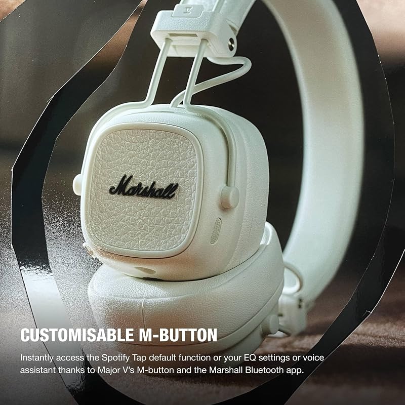 Major V Cuffie Wireless Bluetooth, 100 ore di riproduzione - Crema