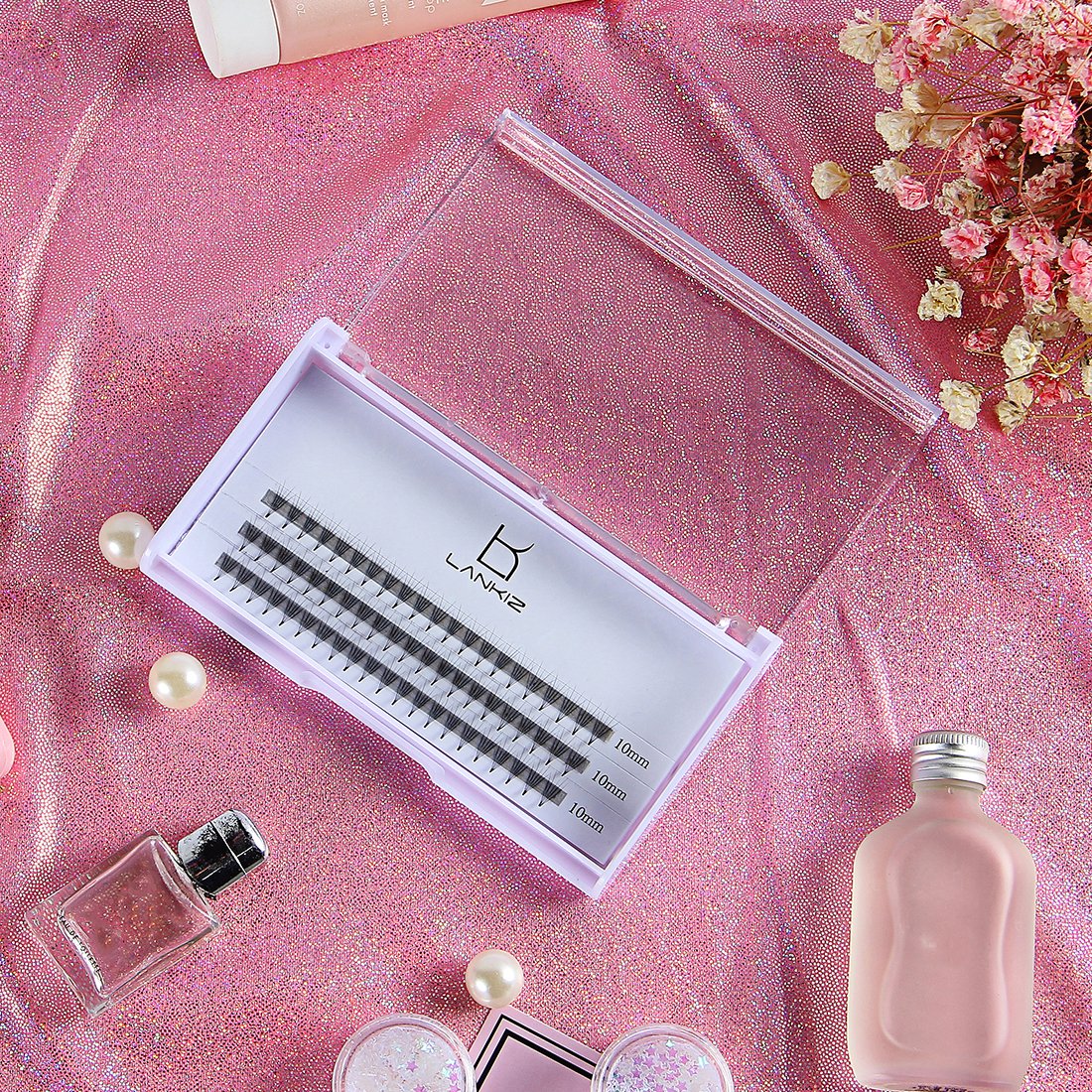 Individual lashes C Curl Grafting Eyelash Extension Soft Fake Mink Lashes Pack Knot-free Natural False Eyelashes Cluster 0.07mm 5 Root 60pcs by LK LANKIZ