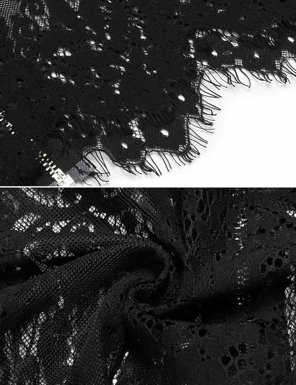 SoTeer Women's Fashion Slim Fit Lace Long Sleeve/Short Sleeve Sexy Sheer Blouse Mesh Lace Crop Top Shirt (S-XXL): Clothing