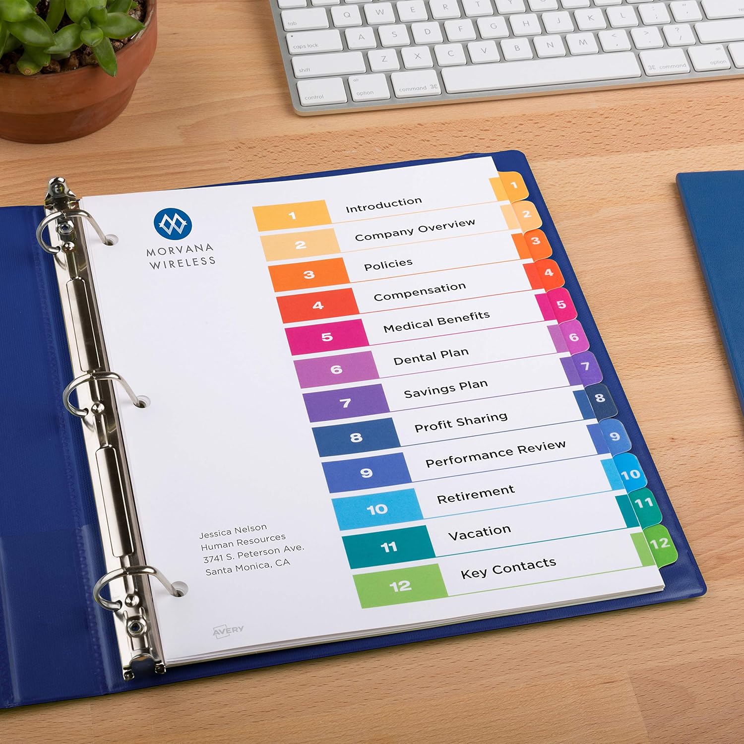 Avery Ready Index 12-Tab Binder Dividers, Customizable Table of Contents, Multicolor Tabs, 6 Sets (11196) : Binder Index Dividers : Office Products