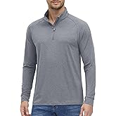 MAGCOMSEN Men's 1/4 Zip Pullover UPF 50+ Long Sleeve Sun Protection Sports Shirts Lightweight Athletic Workout Shirt