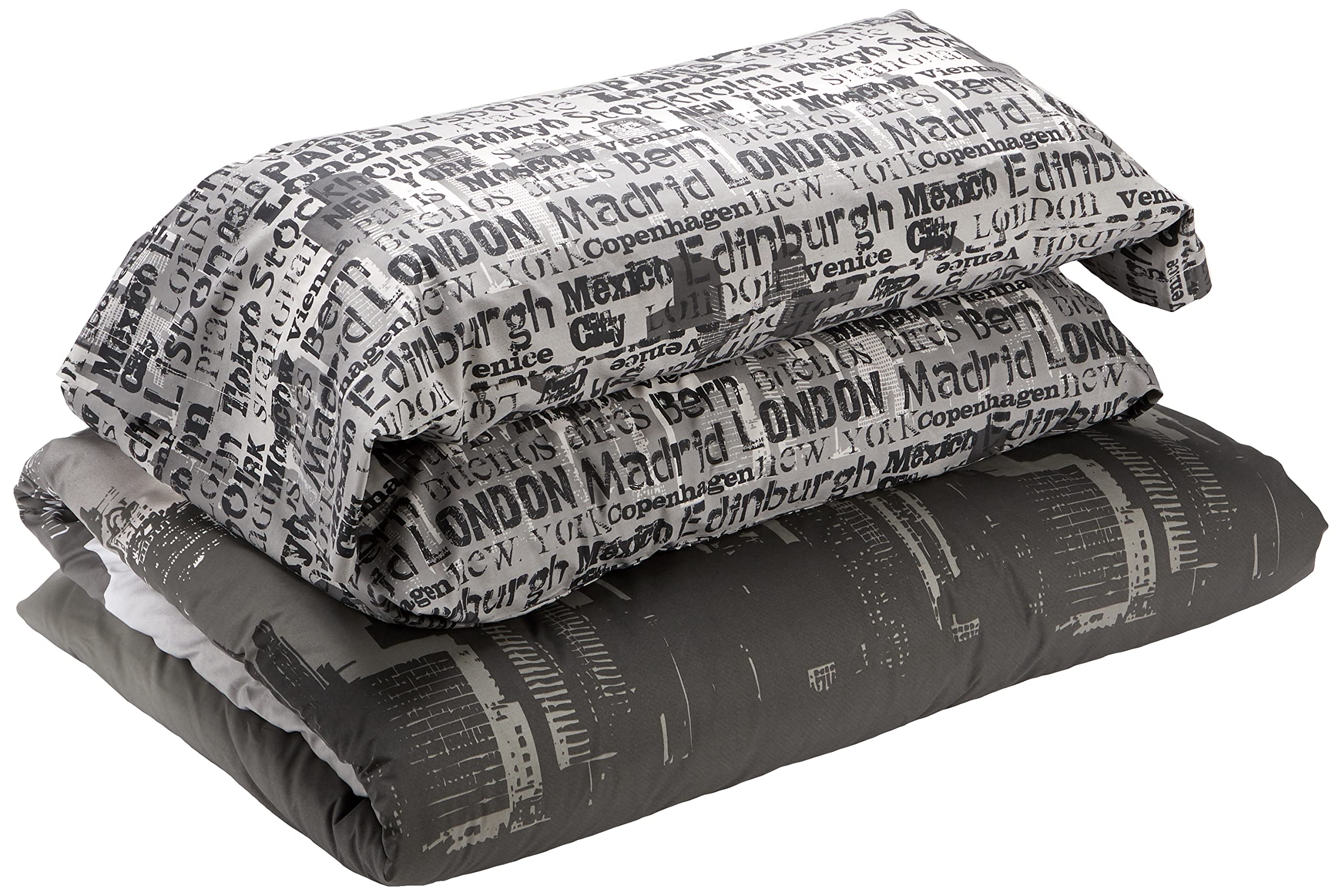 Catherine Lansfield CityScape Duvet Cover + Pillow Case 260 x 240 cm + 50 x 110 x 2 cm grey