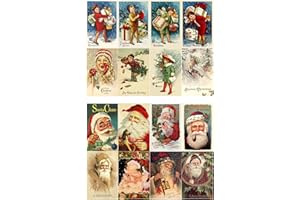 Decoupage Paper Pack (10sheets A4 / 8"x12") Vintage Christmas Santa Kids with Gifts FLONZ Vintage Ephemera